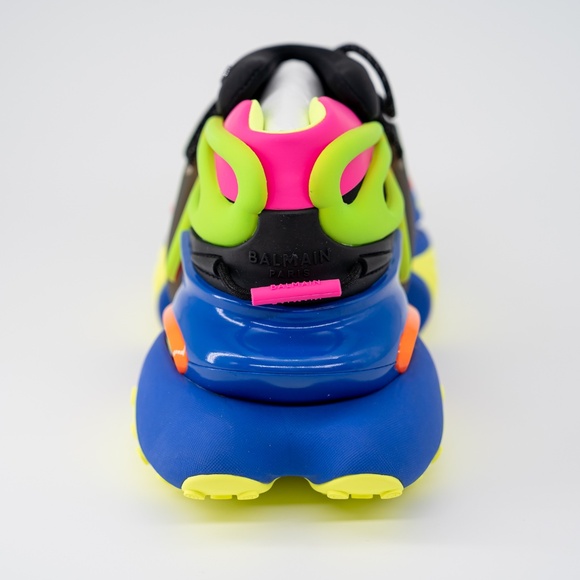 size 43/ US 10 - Balmain Unicorn Black Multicolor Yellow Blue Sneakers Neoprene - Picture 8 of 13